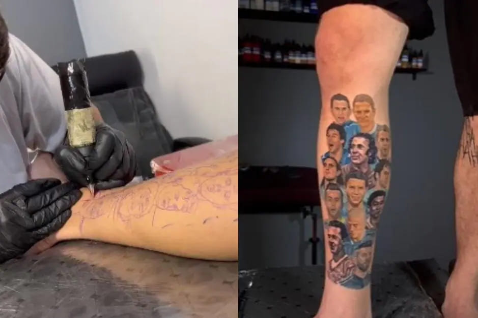 Tatuagem bizarra de Messi viraliza; relembre torcedor do Cruzeiro que tatuou lendas do clube 1 Tatuagem Cruzeiro jpg 1