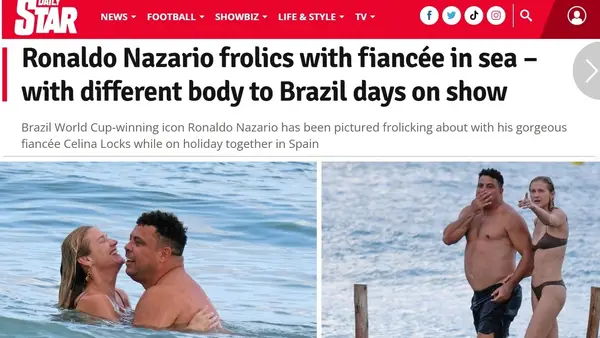 Férias de Ronaldo estão dando o que falar até na imprensa internacional