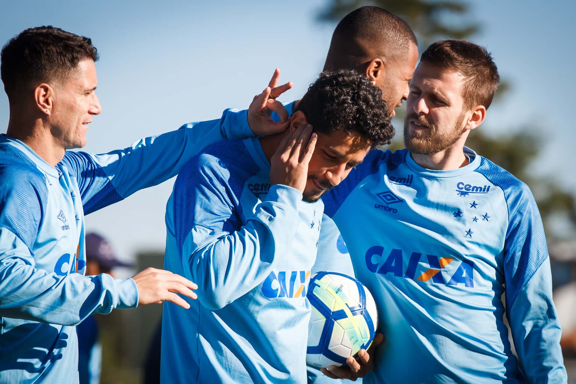 Thiago Neves, Leo, Dedé e Ezequiel. Foto: Vinnicius Silva/Cruzeiro.