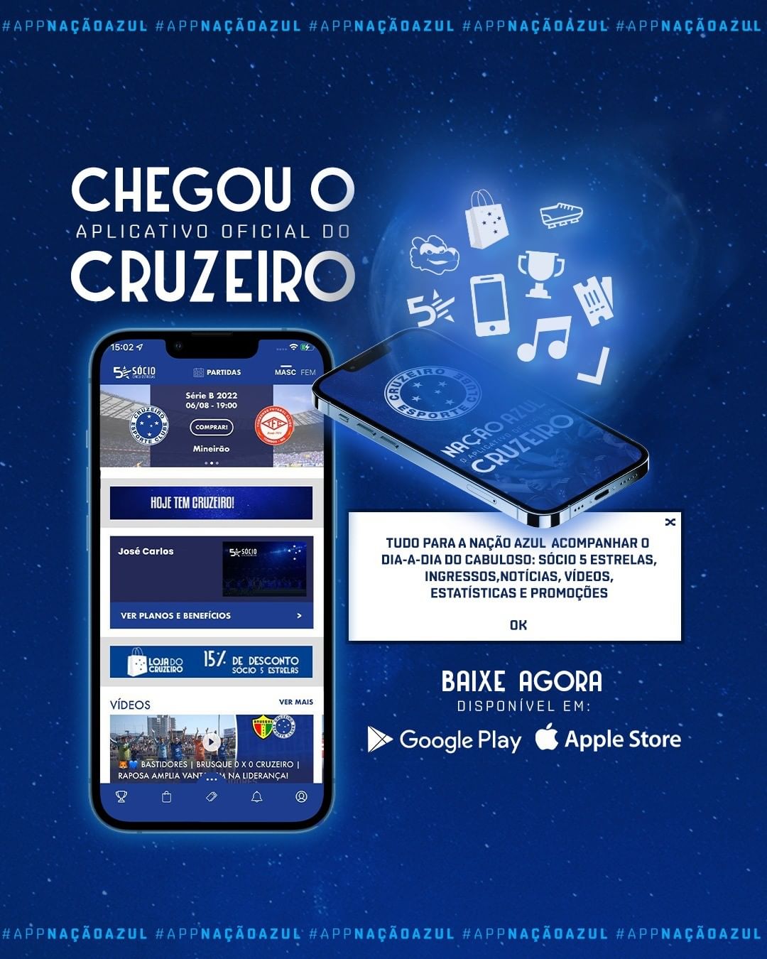 Cruzeiro anuncia oficialmente o novo aplicativo do clube