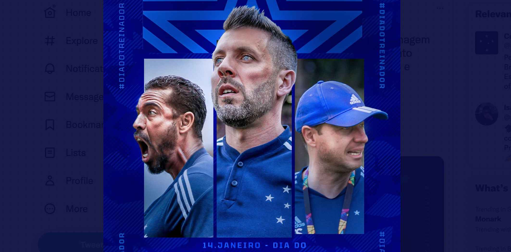 No dia do treinador de futebol, Cruzeiro homenageia profissionais da Toca