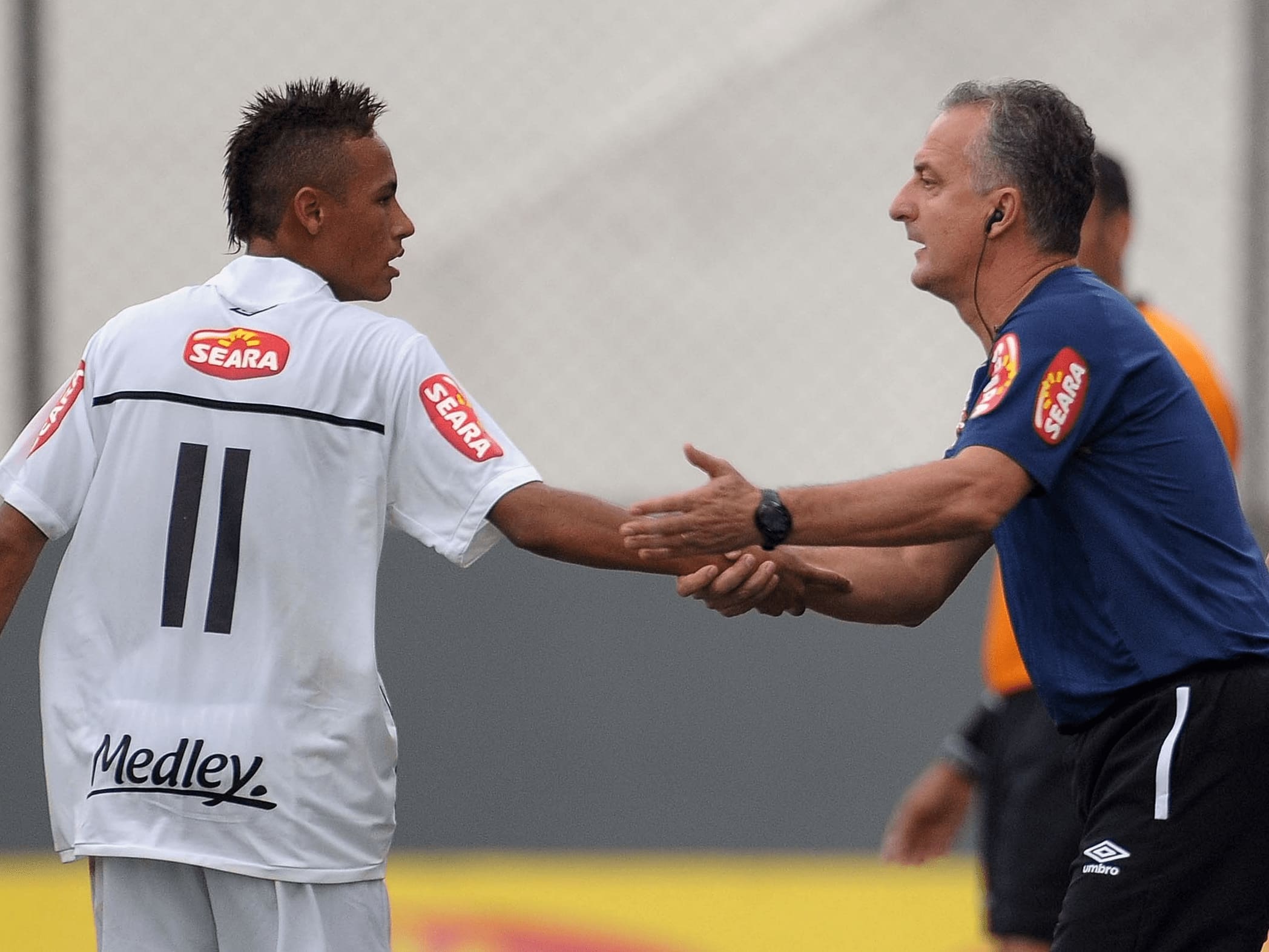 Neymar e Dorival Júnior. Foto: Reprodução.